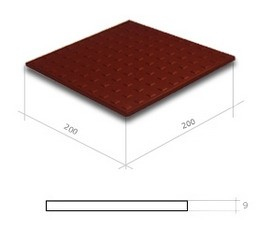 P�ytka pod�ogowa antypo�lizgowa (kwadrat) F1 R11 Cerrad Burgund Plus 200 x 200 x 9 mm