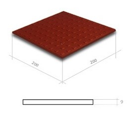 P�ytka pod�ogowa antypo�lizgowa (kwadrat) F1 R11 Cerrad Rot 200 x 200 x 9 mm