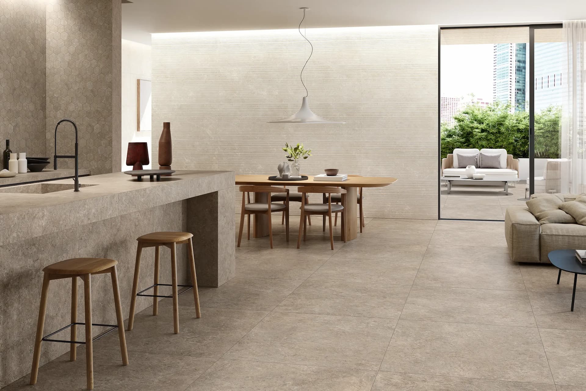 Modne płytki 2025 - Novabell Landstone Struttura Track Raw White