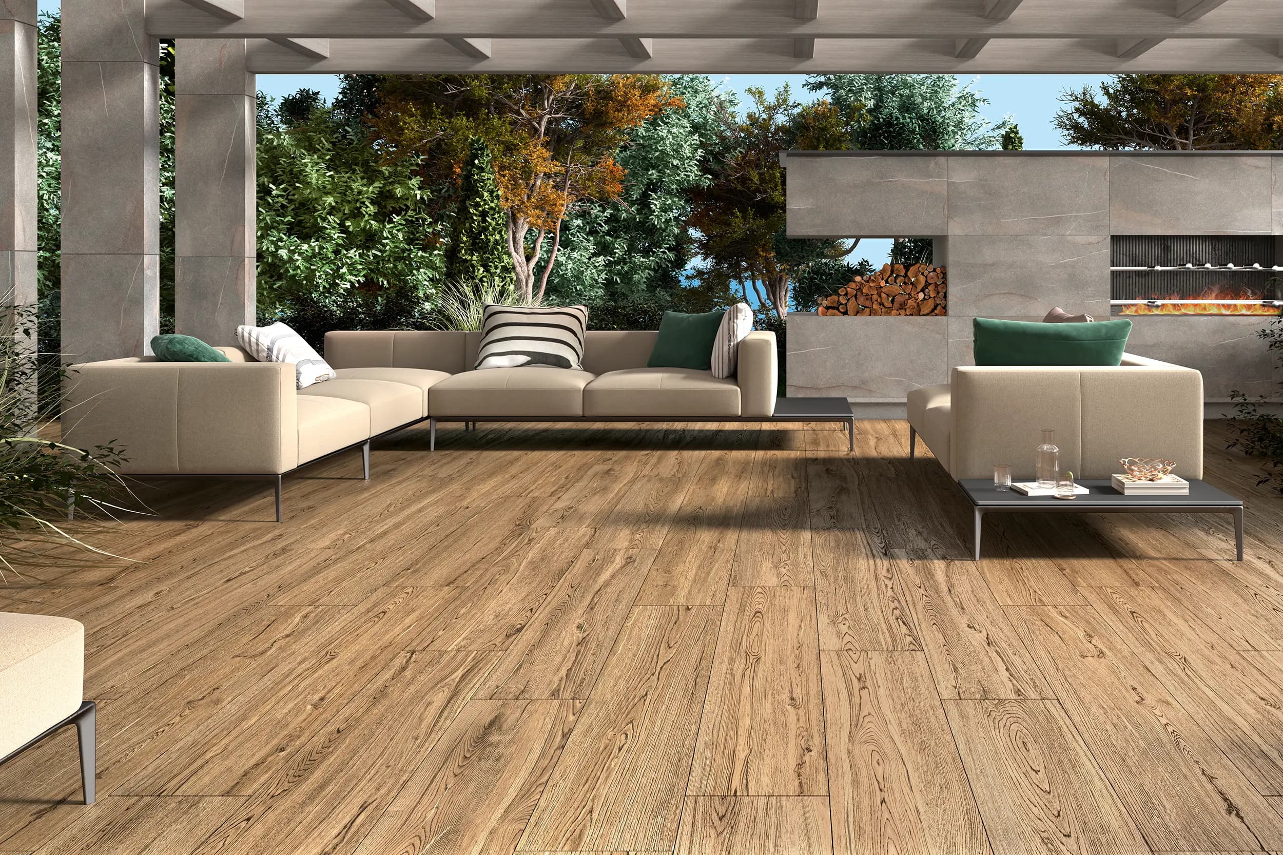 Taras z płytek - Novabell Nordic Wood Flamed Blonde