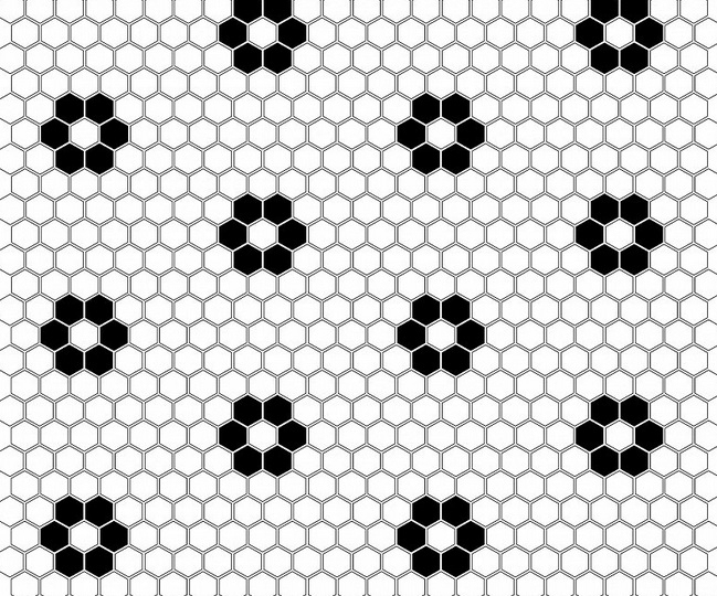 Dunin Mini Hexagon B&W Flower 26x30 cm