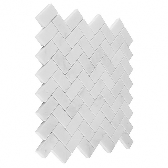 Mozaika Dunin Black&White Eastern White Herringbone 48 30.5x30.5 cm