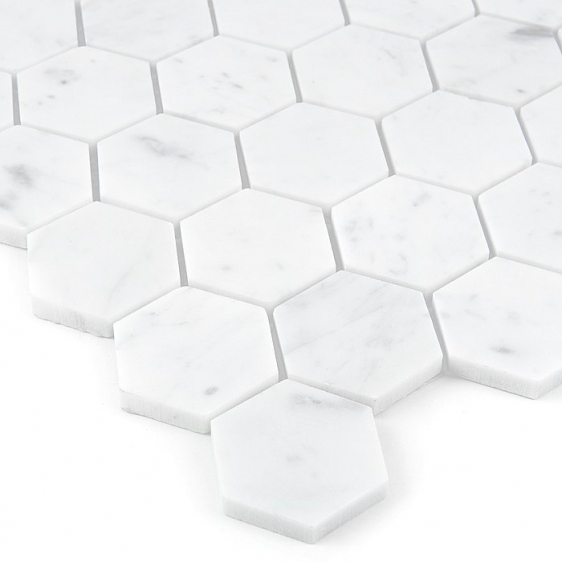 Mozaika Dunin Black&White Carrara White Hexagon 48 29.8x30.2 cm