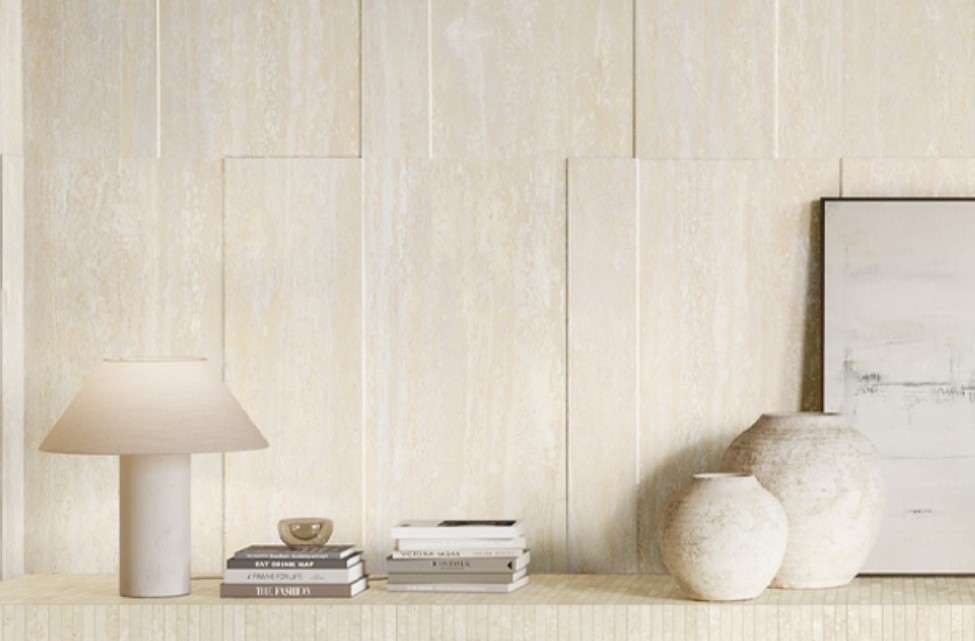 Płytki imitujące trawertyn - Impronta Travertini Beige Cross Cut 120x120 cm