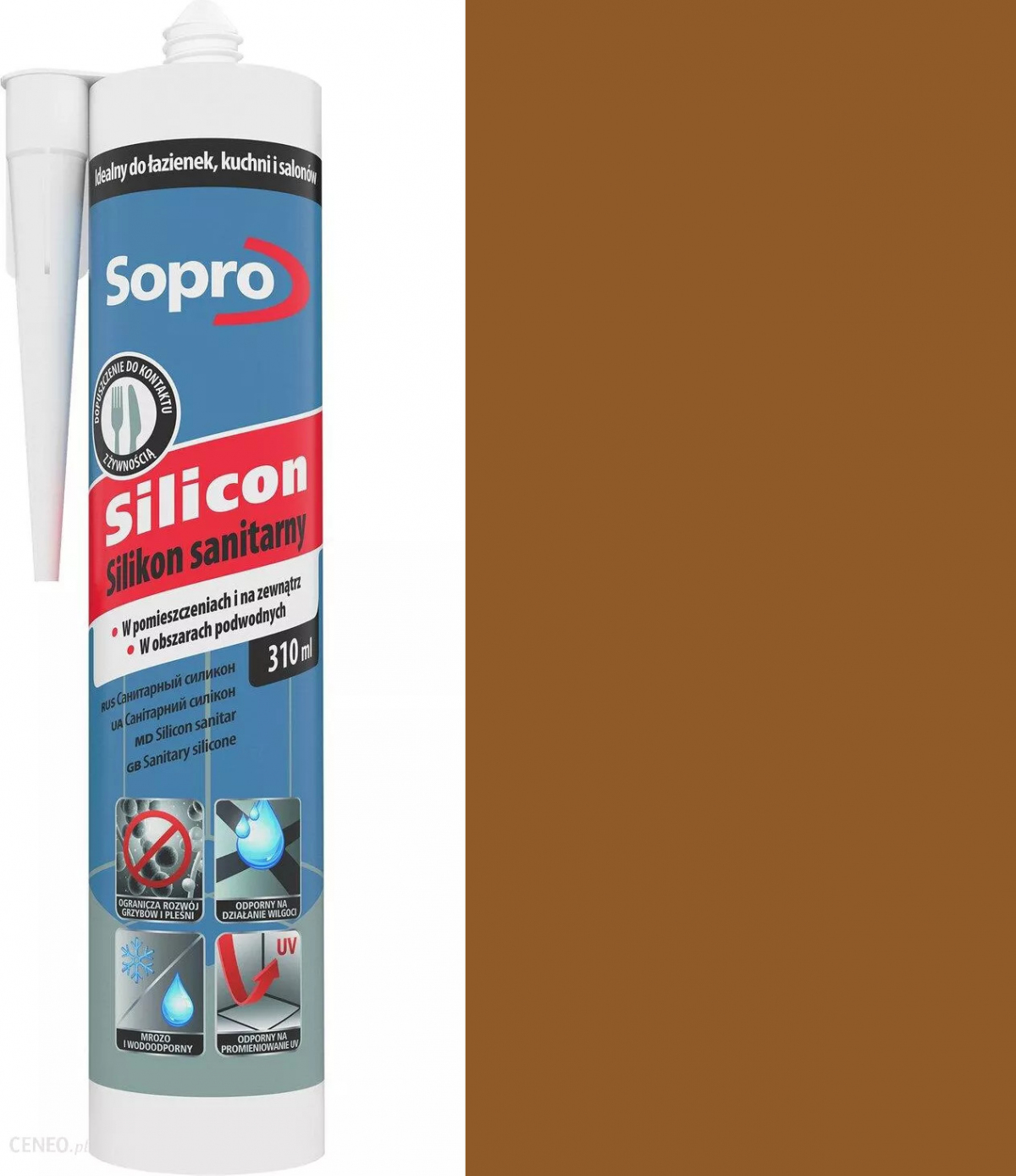 Sopro Silikon sanitarny kolor 58 Umbra 310 ml