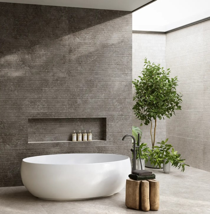 Płytka Novabell Landstone Struttura Track Raw White ścienna mat 60x120 9 mm imitacja kamienia biały