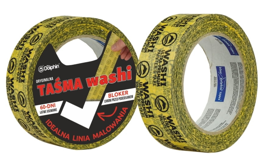 TAŚMA MALARSKA WASHI 47mm  50m do Precyzyjnego Odcinania Kolorów  BLUE DOLPHIN
