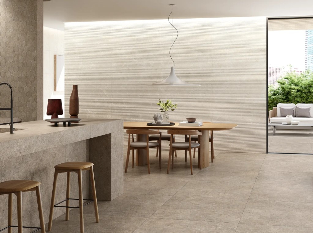 Płytka Novabell Landstone Struttura Track Raw White ścienna mat 60x120 9 mm imitacja kamienia biały
