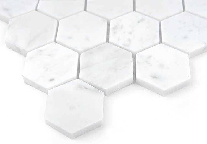 Mozaika Dunin Black&White Carrara White Hexagon 48 29.8x30.2 cm