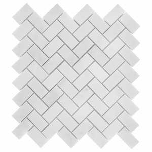 Mozaika Dunin Black&White Eastern White Herringbone 48 30.5x30.5 cm