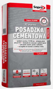 SOPRO PC EXPRESS POSADZKA CEMENTOWA  25kg jas.cem.szybo wiążący 10-100mm