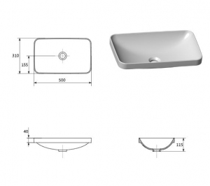 Dessi Home umywalka wpuszczana w blat Karai 50x31