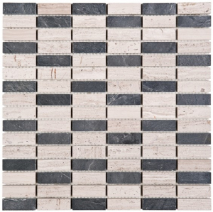 Mozaika Dunin Woodstone Grey Block Mix 48 30.5x30.5 cm